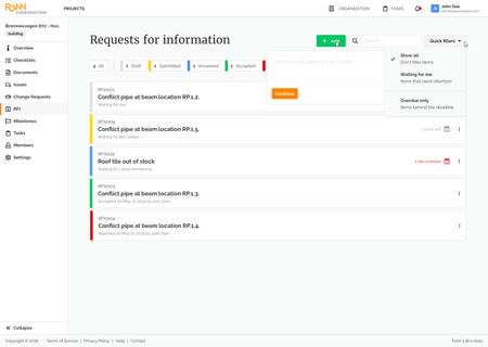 Web App, RFI